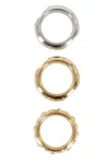 Rabanne Xl Link Ring Set With Bold Oversized Designs In Brown