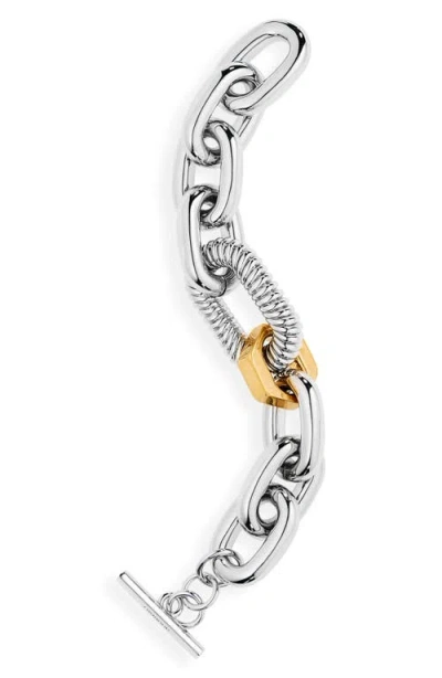 Rabanne Xl Link Screw Bracelet In Silver/gold