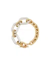 Rabanne Xxl Chain Necklace In Silver And Gold-tone Brass In Yellow