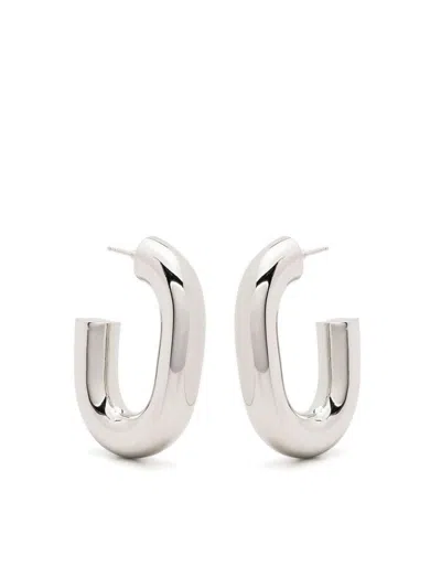 RABANNE XL LINK SILVER HOOP EARRINGS
