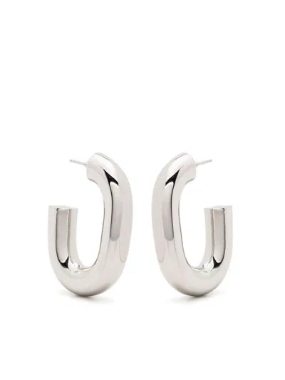 Rabanne Xl Link Silver Hoop Earrings