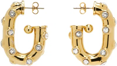 Rabanne Xl Link Strass Earrings In Gold