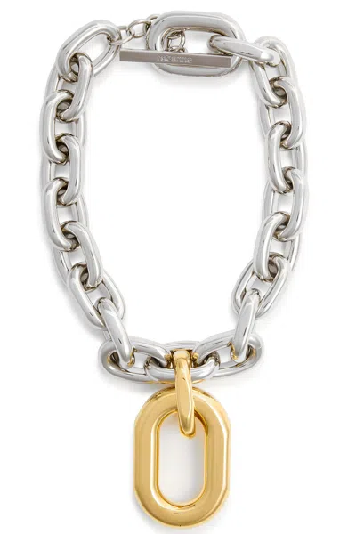 Rabanne Xl Link Two-tone Necklace In Metallic