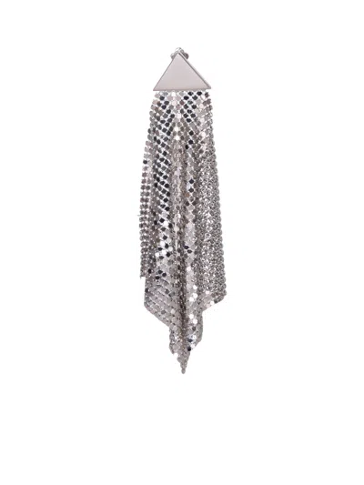 RABANNE XL SILVER MESH EARRINGS