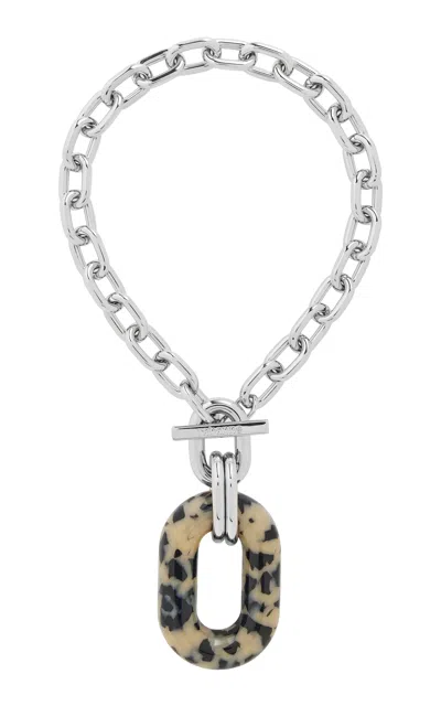 Rabanne Xl Silver-tone Pendant Necklace In Metallic