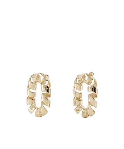 Rabanne Xl Twisted Link Earrings In Yellow