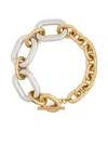 Rabanne Xxl Chain Necklace In Silver And Gold-tone Brass In Gold