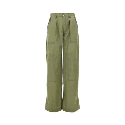 Rabanne Ylon Parachute Pants In Green