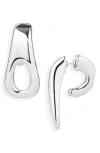 Rabanne Zip Pull Single Earring In Metallic
