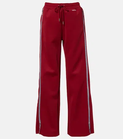 Rabanne Zip-up Jersey Track Pants In Red