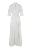 Rabanne Zipped Crepe Maxi Dress In White