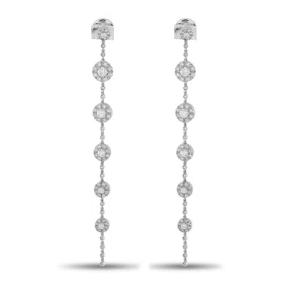 Rabat 18k White Gold 2.40ct Diamond Line Drop Earrings Rb32-011426