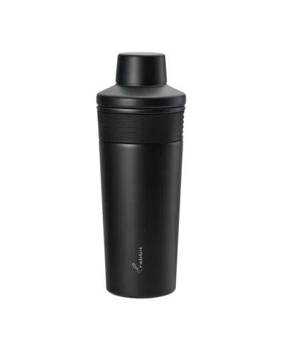Rabbit 18 oz Stainless Steel Cocktail Shaker, Multi-use Stainless Steel Topper With 1.5 oz Shot Cap And Str In Black