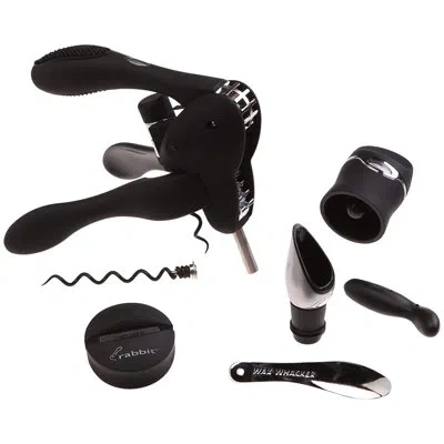 Rabbit 6-piece Wine Bar Tool Set In Black