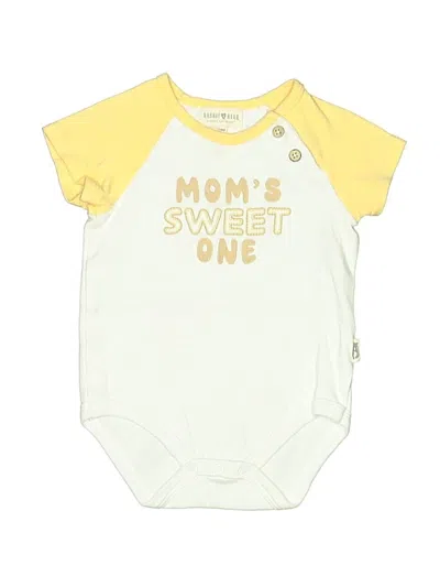 Pre-owned Rabbit+bear Babies' Short Sleeve Onesie In Yellow