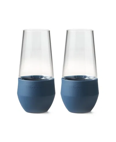 Rabbit Freezable Champagne Glasses, Set Of 2, Slate In Grey