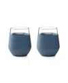 Rabbit Freezable Wine Glasses, Set Of 2, Slate In Blue