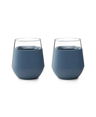 Rabbit Freezable Wine Glasses, Set Of 2, Slate In Blue