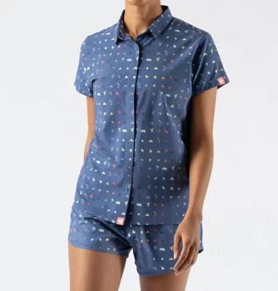 Rabbit Low Tide Running Shirt In Bijou Blue In Multi