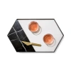 Rabbit Marble Modular Serving Tray In Black;white