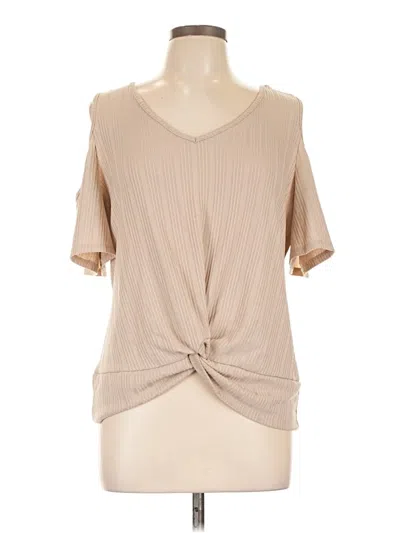 Pre-owned Rabbit Rose Short Sleeve Blouse In Brown