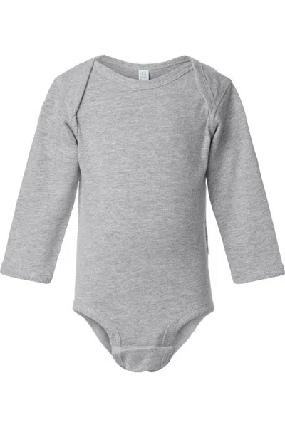 Rabbit Skins Kids' Infant Fine Jersey Long Sleeve Bodysuit In Gray