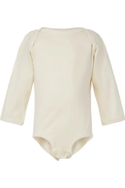 Rabbit Skins Kids' Infant Fine Jersey Long Sleeve Bodysuit In White