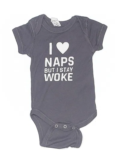 Pre-owned Rabbit Skins Babies' Short Sleeve Onesie In Gray