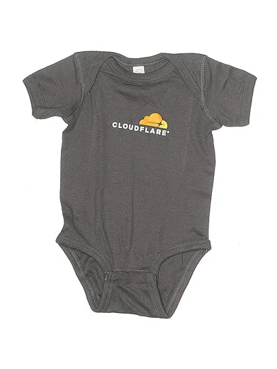 Pre-owned Rabbit Skins Babies' Short Sleeve Onesie In Gray