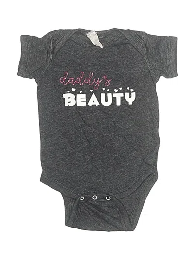 Pre-owned Rabbit Skins Babies' Short Sleeve Onesie In Gray