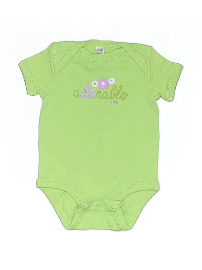 Pre-owned Rabbit Skins Babies' Short Sleeve Onesie In Green