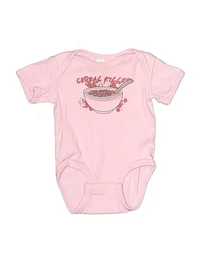 Pre-owned Rabbit Skins Babies' Short Sleeve Onesie In Pink