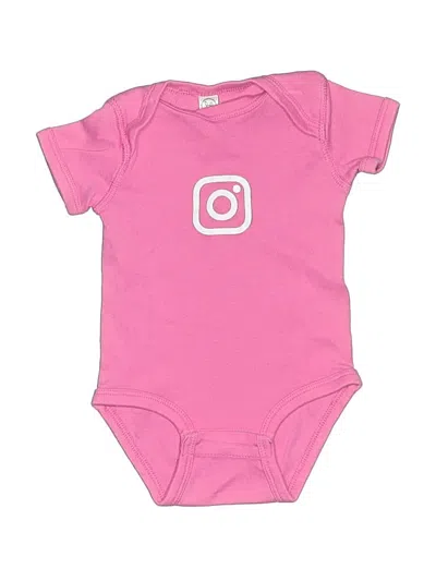 Pre-owned Rabbit Skins Babies' Short Sleeve Onesie In Pink