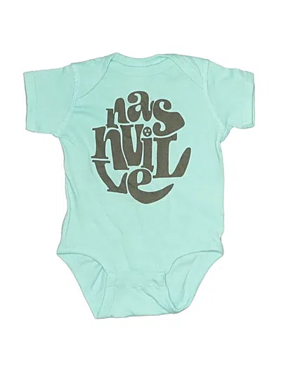 Pre-owned Rabbit Skins Babies' Short Sleeve Onesie In Teal