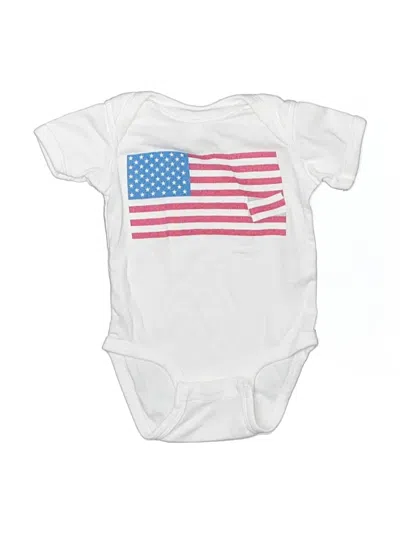 Pre-owned Rabbit Skins Babies' Short Sleeve Onesie In White
