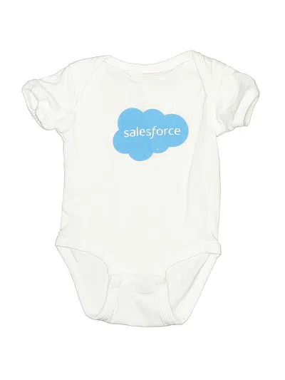 Pre-owned Rabbit Skins Babies' Short Sleeve Onesie In White