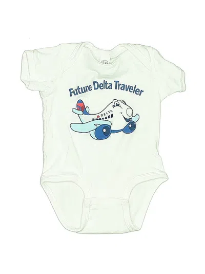 Pre-owned Rabbit Skins Babies' Short Sleeve Onesie In White