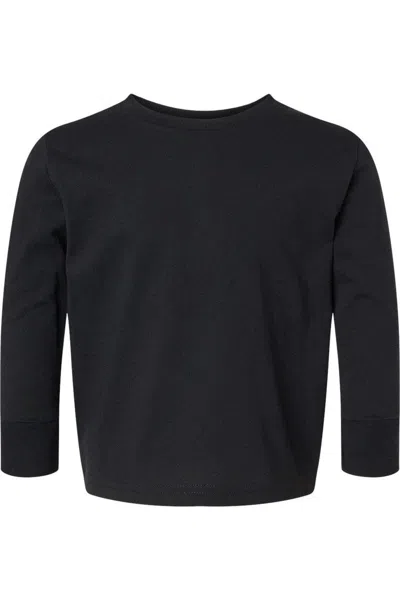 Rabbit Skins Kids' Toddler Cotton Jersey Long Sleeve Tee In Black