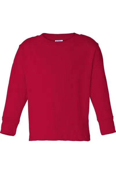 Rabbit Skins Kids' Toddler Cotton Jersey Long Sleeve Tee In Red