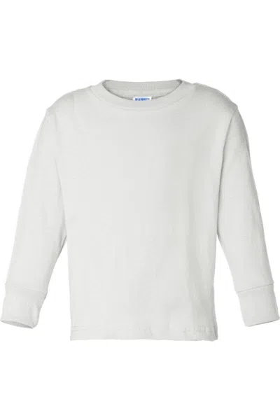 Rabbit Skins Kids' Toddler Cotton Jersey Long Sleeve Tee In White