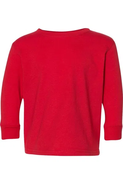 Rabbit Skins Kids' Toddler Fine Jersey Long Sleeve Tee In Red