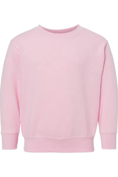 Rabbit Skins Kids' Toddler Fleece Crewneck Sweatshirt In Pink