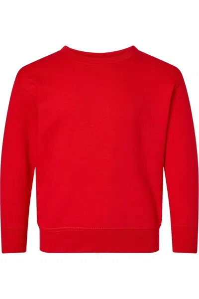 Rabbit Skins Kids' Toddler Fleece Crewneck Sweatshirt In Red