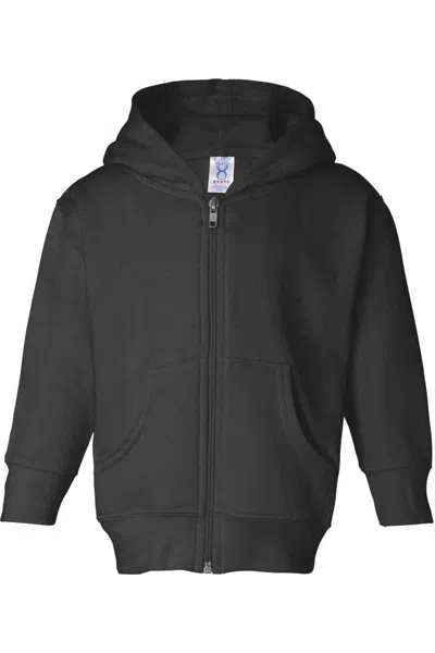 Rabbit Skins Kids' Toddler Full-zip Fleece Hoodie In Black