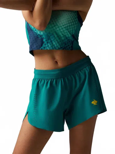Rabbit Women's Fuel N' Fly 4" Running Shorts In Kayaking/teal In Multi