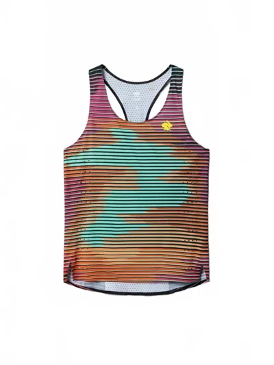 Rabbit Women's Go Time Tank In Orange Heat Map Print In Multi
