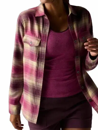 Rabbit Women's High Country Long Sleeve Flannel Shirt In Mauve Plaid In Multi
