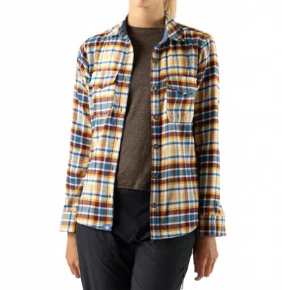 Rabbit Women's High Country Long Sleeve Flannel Shirt In Seedpearl Plaid In Multi
