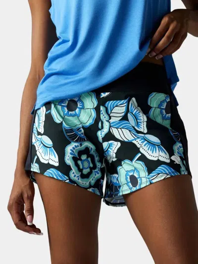 Rabbit Women's Tried N' True 4" Running Short In Opal Floral In Blue