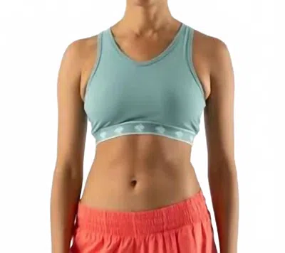 Rabbit Women's Utilibra-vo Running Sports Bra In Oil Teal/light Green In Multi